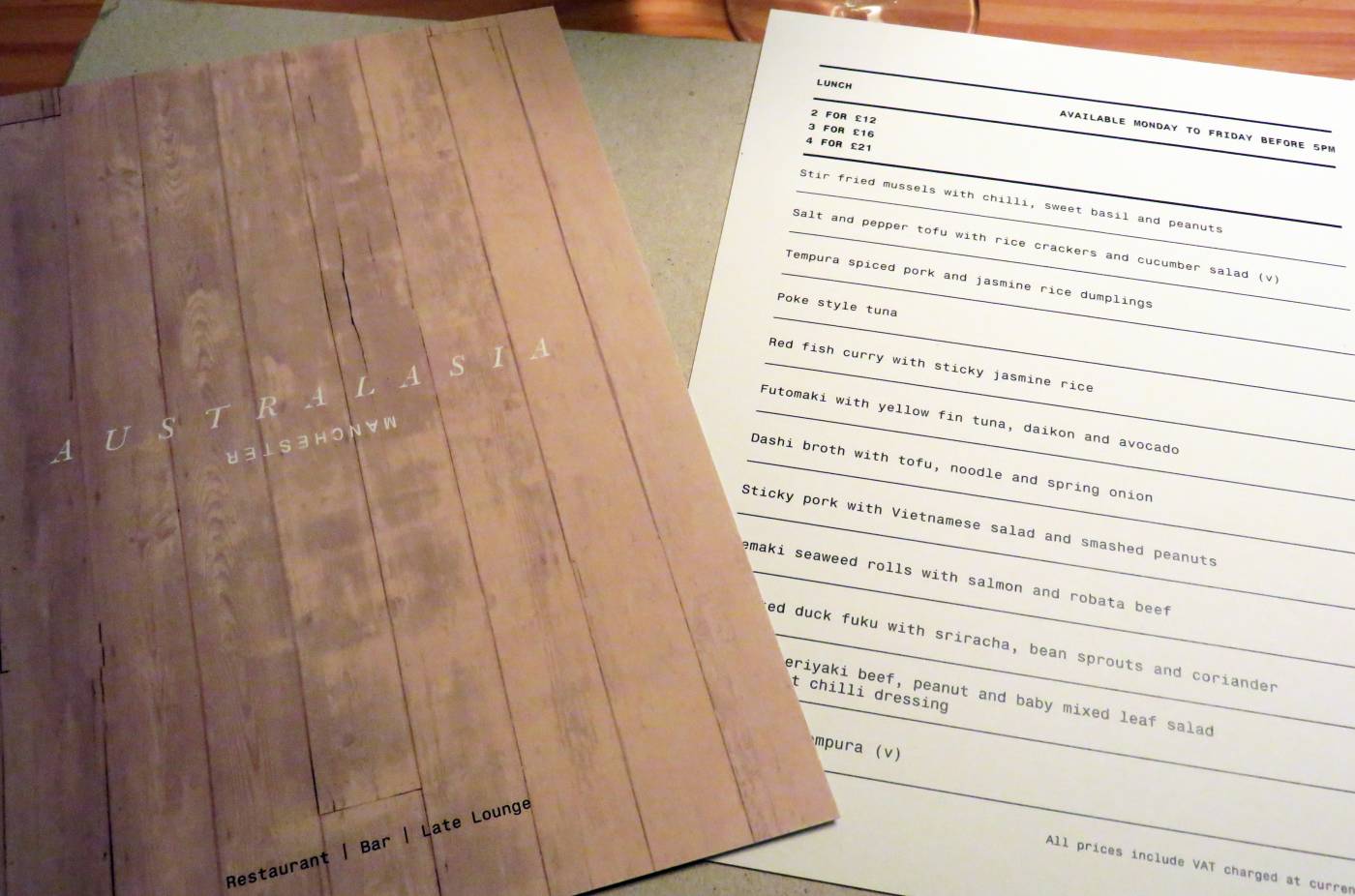 Food Review: Lunching at Australasia, Manchester