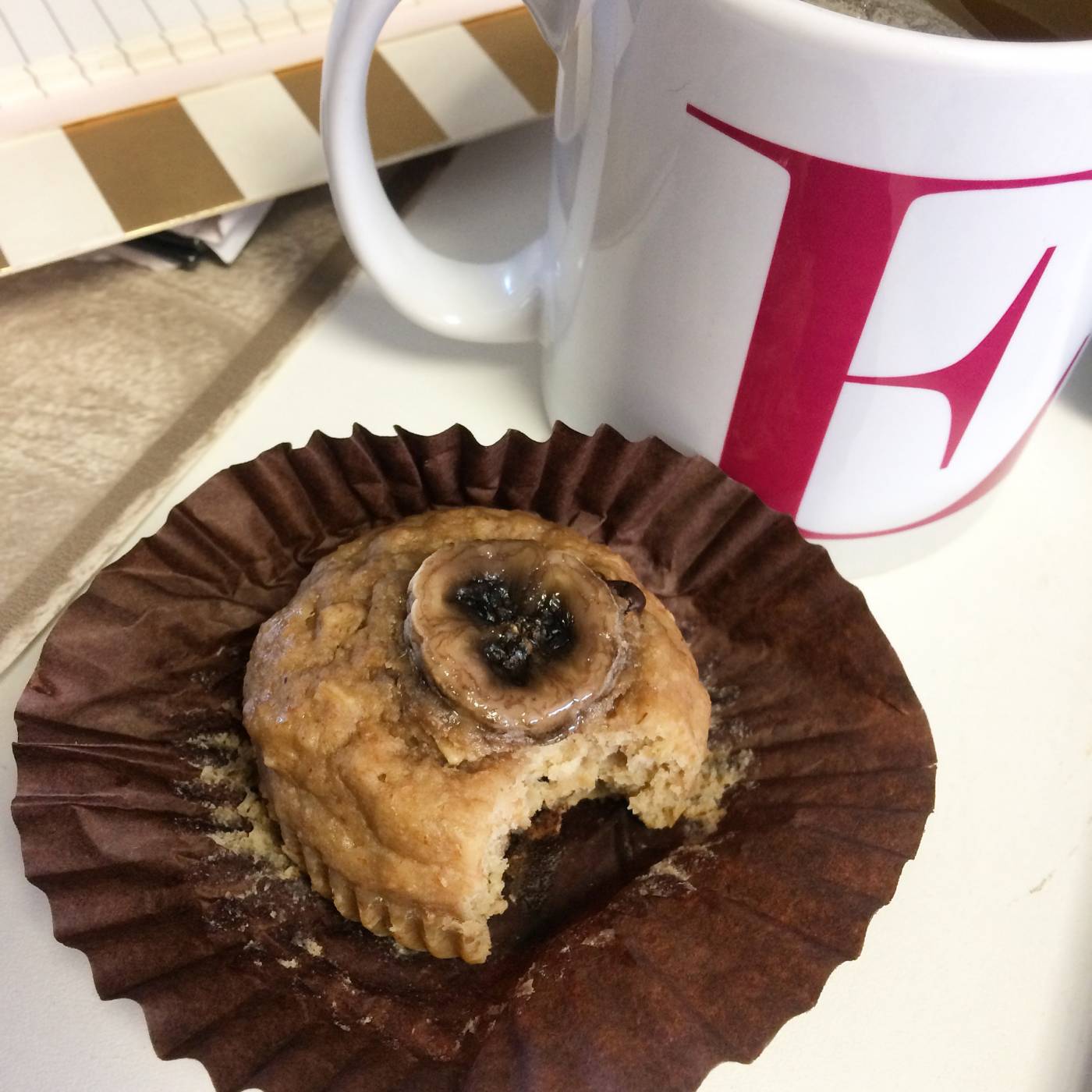 Food: Healthy Banana Peanut Butter and Dark Chocolate Muffins